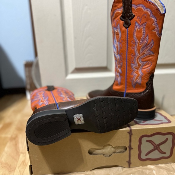 Twisted X Women’s Boot Orange Ruff Stock Size 8 Brand New - Picture 4 of 15